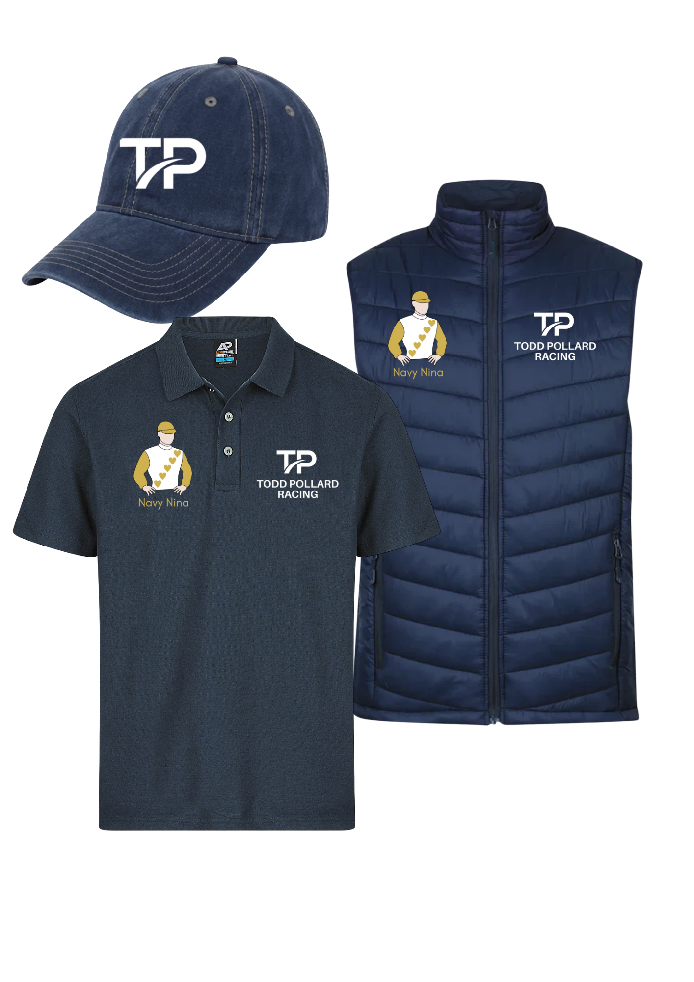 Navy Nina Soft Cap, Men's Classic Polo & Vest Pack